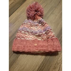 Girls Pink and purple pom pom beanie OS